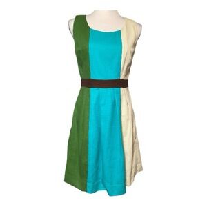Anthropology Tabitha Glanz Sea Color Block Dress Size 6